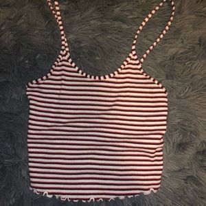 FOREVER 21 MID LENGTH LETTUCE RED,WHITE,BLACK TOP
